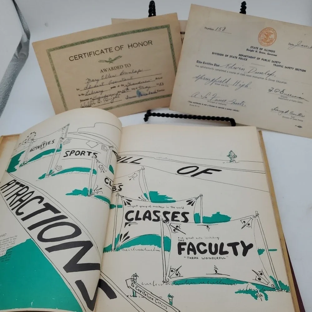 Lot Springfield High School Yearbooks Capitoline 1947- 1948 Illinois Vintage 40'